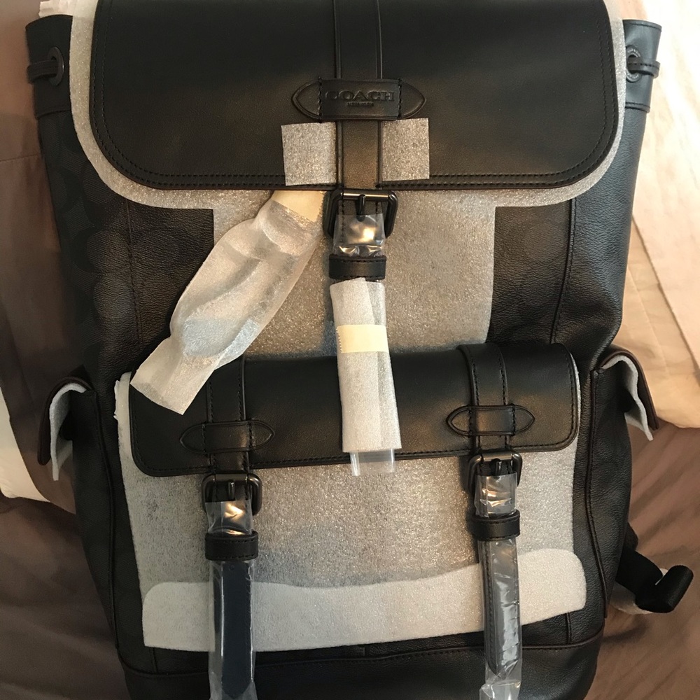 Authentic leather Coach backpack.